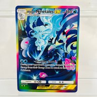 Pokemon English Alolan Ninetales ex DIY Holographic Foil Card, Perfect Condition Premium Anime Collection Card