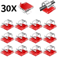 30Pcs Cable Clips Self Adhesive Cord Management Black Wire Holder Organizer Clamp Self-adhesive Car Clip Accessories