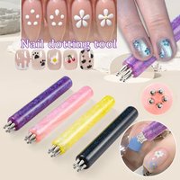 5 Petal Flower Nail Dotting Pen One Stroke Flower Design Tool Acrylic Handle Dotting Pen for DIY Nail Art Easy Nail Painting Pen