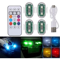 AliExpress KEVANLY 1/2/4/8Pcs Car Motorcycle Bike Wireless Remote Aircraft Airplane Helicopter Warning Lights RGB LED Strobe Lights Signal Lamp