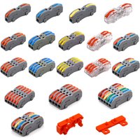 30 pièces Mini connecteur de fil 2 3 4 5 broches borniers d'épissure Led bande éclairage électrique connecteurs rapides Rail Conector Base