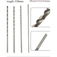 5Pcs Extra Long HSS Drill Bit Set 150mm Length 2mm 3mm 3.5mm 4mm 5mm Twist Drill Bits for Wood Aluminum Plastic