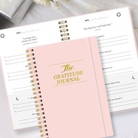 A5 Gratitude Journal, Daily Guided Notebook with Prompts for Thankfulness, Reflections, Spiral Bound Hardcover for Mindfulness