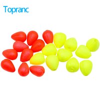 Topranc 40Pcs Fishing Float Beads Red Yellow Teardrop Foam Strike Indicators Fly Fishing Bobber Floating Tackle Accessories