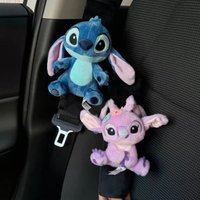 Stitch Car Seat Belt Cover Kawaii Car Accessories Interior Shoulder Cover Child Protective Wear-Resistant for Auto Safety Belts