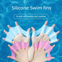 Swimming Hand Fins Flip Machine Male Female Children Swimming Pool Sports Training Silicone Finger Gloves Paddle Equipment