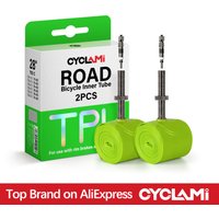 CYCLAMI Ultralight TPU Bike Inner Tube Metal nozzle Bike Inner Tire Removable French Valve For Road 700C 700 18 23 25 28 30 32 C