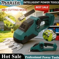 Makita Cordless 2-in-1 Mini Handheld Electric Grass Shears Hedge Trimmer Operated Shrubbery Trimmer for Garden