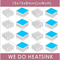 WE DO HEATSINK 15x15x8mm Without or With Thermal Pad CPU Chipset Silver Slotted Aluminum Heatsink Cooler Radiator