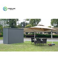 Customized Outdoor Kitchen Cabinet with Gas Stove Modular BBQ Island Stainless Steel for Patio Cooking