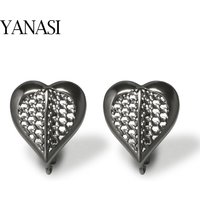 1 Pair 5 Colors Black/18K Gold Plated Heart Earring Hooks Clasps Anti-Allergy Jewelry Findings Accessories,DIY Jewelry Making