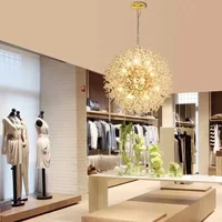 Spark Ball LED Chandelier Fireball Crystal Pendant Lighting Dandelion Restaurant Bar Living Room Home Decoraction Luxury Lamp
