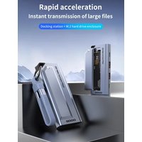 GODO 4-in-1 M.2 NVMe 10Gbps Hard Drive Enclosure Docking Station SSD Extender USB3.2 PD 100W Type-C 3.2 Suitable for Laptops