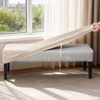 1PC Stretch Long Bench Cover Elastic Non-slip Piano Stool Cover Fleece Home Decor Dustproof Bench Cover