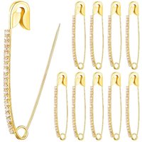 Gold Rhinestone Safety Pins Brooches Sweater Shawl Clips For Women Clothing Hat Accessory For Women
