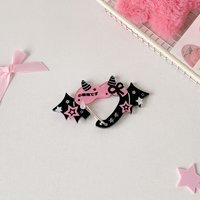 Cartoon Acrylic Carabiner Special Shaped Keychain Decor Key Ring Pendant Bag Charms