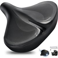 C40 Ultra Comfortable Oversized Bike Seat Memory Foam Padded, Extra Wide Bicycle Saddle, Ergonomic Replacement Cushion for Men