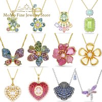 Original Necklace 2026 New Trend High-quality Jewelry Charm Butterfly Flower Pendant Crystal Necklace for Women Anniversary Gift