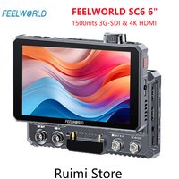 FEELWORLD SC6 6" 1500nits Full HD Camera Monitor 3G-SDI & 4K HDMI in/Out Touchscreen Knob Control HDR 3D LUT for DSLR Mirrorless