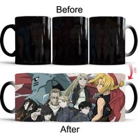 Fullmetal Alchemist Color Changing Mug Anime Discoloration Cup Animation Ceramic Coffee Cup Heat Sensitive Milk Tea Mugs Novelty