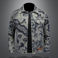 Brand Retro Denim Jacket for Men 2025 Spring Fashion Jacquard Casual Denim Jackets Social Hip-hop Streetwear Cowboy Coats