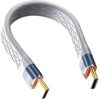 Type-C to USB-C PD 240W 13.5cm Short Cable Fast Charging USB Cord 40Gbps Data Transfer 8K Flat Slim Data Charge Extension Cable