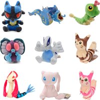 Pokemon Fit Lugia Caterpie Butterfree Plush Toys Litwick Lucario Milotic Gallade Haxorus Mew Furret Cute Stuffed Peluche Doll