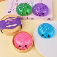 Hot Glitter Squishy Dumpling 5.5cm with Box Dumplings Sensory Squeeze Toy for Stress Relief Fans Birthday Day Gifts