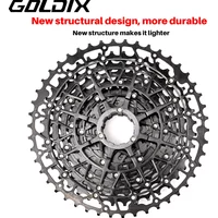 GOLDIX Ultraleichtes Fahrradkassetten-Freilauf, Kohlenstoffstahl, Material 9/10/11/12/13 Geschwindigkeit, HG-Struktur, Kettenrad für Mountainbike