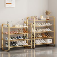 Multilaye Metal Shoe Hanger Organizer Simple Shoe Rack Entrance Vertical Space Saving Shoe Storage Metal Shelf Shoe Storage Rack