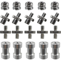 20Pcs 1/4" to 3/8" Female Screw Convert Adapter Spigot Stud Male Adapter Metal Screw for Flash Light Tripod Photo Studio Kit Set