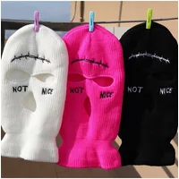 AliExpress NONE Embroidery Balaclava 3 Hole Full Face Mask Army Tactical Mask Ski Winter Hat Halloween Party Balaclava Cycling Hedging Cap