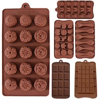 DIY Chocolate Molds Non-Stick Reusable Silicone Cake Chocolate Candy Fondant Mold Kitchen Baking Tools for Baker Ice Butter