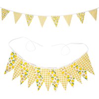 Summer Lemon Theme 3.2M Fabric Banners Cloth Bedroom Wall Background Hanging Garland for Kids Birthday Baby Shower Party Decor