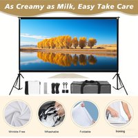 Projector Screen with Stand 100/110/120 inch 16:9 4K 1080 HD Portable Projection Screen for Outdoor camping preferred models