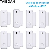 TAIBOAN 433MHz Door Magnet Sensor Wireless Home Window Detector for Alarm System App Notification Alerts Family Safety