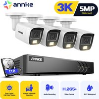 ANNKE 8CH 5MP Video Security System CCTV Kit DVR Audio Security System Outdoor Color Night Vision Dual-Light Audio Camera