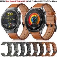 22mm Leather Straps For Huawei Watch GT 5 GT5 46mm Watchbands Bracelet Huawei GT5 Pro 46mm/GT2/3/4 46mm Pro Smartwatch Wristband