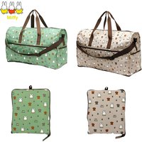 Kawaii Miffy Rabbit Storage Bag Cartoon Print Folding Portable Large-capacity Hand Bag Shoulder Luggage Travel Bag