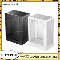 DEEPCOOL CH170 PLUS MATX Vertical Chassis Black Computer Chassis Supports 240 Water Cooling Type-C Interface Desktop Chassis