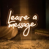 Leave A Message LED Neon Sign Night Light Salon Room Decor Wedding Guestbook Decor Party Table Desk Neon Light Personalized Gift