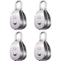 Stainless Steel Double Pulley Snatch Block Lifting Rope Crane Swivel Hook for Indoor Outdoor Lifting Project M20/25/32/50