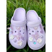 18-Piece Fashionable & Versatile Purple Butterfly DIY Detachable Shoe Accessories. Decorative Buckles & Shoe Charms for Clogs an