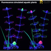 Simulation Aquatic Plants Fluorescent Silicone Water Grass Fish Tank Landscape Aquarium Decoration Coral Landscaping Home Decor