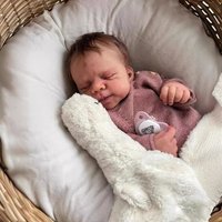 Silicone Reborn Baby Boy Girl Sleeping Soft Body Vinyl Body Flexible 3D Skin Tone with Visible Veins Hand Rooted Hair Doll Toys