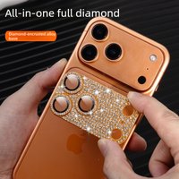 9H HD Sparkling Handmade Sticker Rhinestone Rear Camera Protector for IPhone 17 Pro Max Air Metal Lens Film Scratch Proof Cap