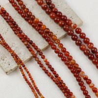 Natural Stone Red Stripe Banded Carnelian Round Loose Spacers Beads For 4/6/8/10/12MM Jewelry Making DIY Bracelets Accessories