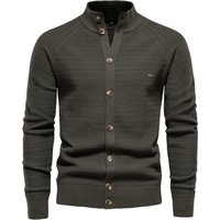 AIOPESON Knitted Mens Cardigan Cotton High Quality Button Mock Neck Sweater for Men New Winter Fashion Designer Cardigans Men