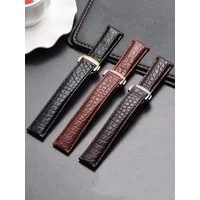 For Omega Crocodile Genuine Leather Watchband De Ville Seahorse Super Original Watch Strap Men And Women 19mm 20mm 21mm