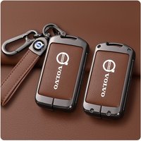Zinc Alloy Leather Car Key Case Cover Shell For Volvo XC60 XC40 XC90 S90 V60 S60 V90 C40 Polestar 1 Polestar 2 Styling Accessory